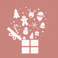 Christmas card with presents. Vector