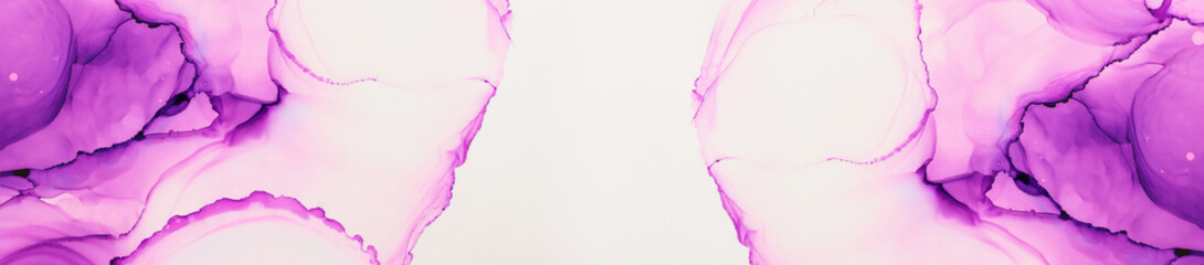 art photography of abstract fluid painting with alcohol ink, pink and purple colors
