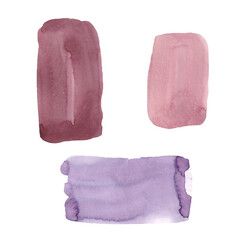 Abstract drawing of watercolor violet stain on white background. Watercolor texture. Background. Isolated