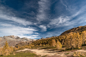 The Great East of Alpe Veglia and Devero natural park, autumn landscape