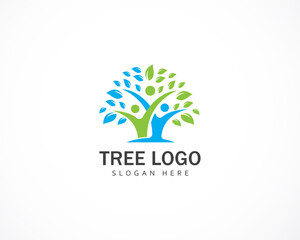 tree logo creative concept people success design template education