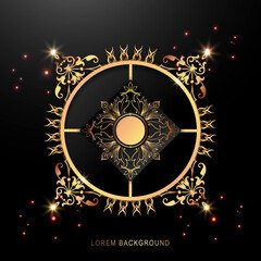 Rounded vintage frame design in gold 01