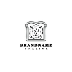 unique bread cartoon logo icon creative template black isolated vector cute