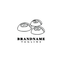 bread logo cartoon cute template icon black isolated vector illustration