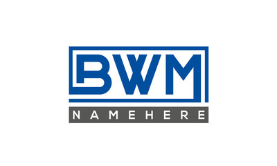 BWM Letters Logo With Rectangle Logo Vector