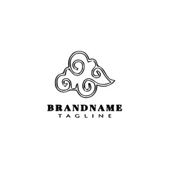 chinese clouds logo cartoon icon design black isolated vector illustration