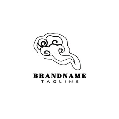 chinese clouds logo cartoon icon design template black vector illustration