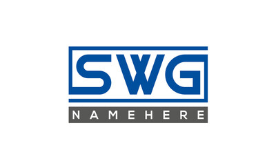 SWG Letters Logo With Rectangle Logo Vector