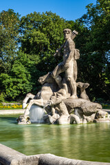 Fototapeta premium The Neptune Fountain in the old Botanical Garden of Munich, Germany