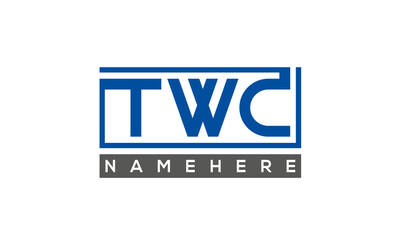 TWC Letters Logo With Rectangle Logo Vector