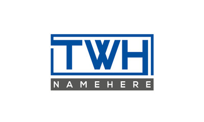 TWH Letters Logo With Rectangle Logo Vector