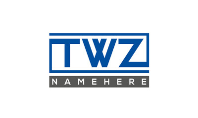 TWZ Letters Logo With Rectangle Logo Vector