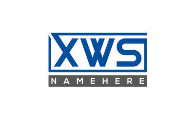 XWS Letters Logo With Rectangle Logo Vector