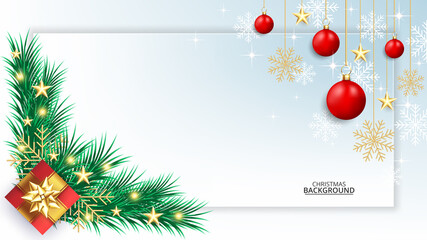 Realistic Christmas Background With Modern Decoration