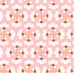 Damask Style Minimal Abstract Elegant Florals Pattern Trendy Fashion Colors Perfect For Allover Fabric Print Wrapping or Wall Paper 