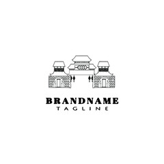 simple chinese temple logo cartoon design icon template black isolated vector illustration
