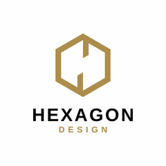 Initial Letter H Hexagon Logo Design Vector