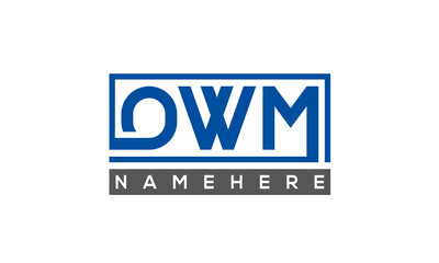 OWM Letters Logo With Rectangle Logo Vector