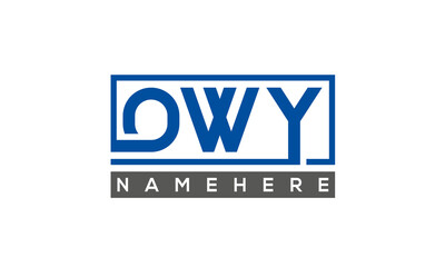 OWY Letters Logo With Rectangle Logo Vector