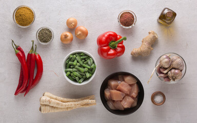 assortment for cooking oriental dishes