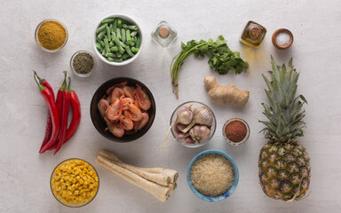 assortment for cooking oriental dishes