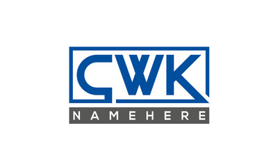 CWK Letters Logo With Rectangle Logo Vector