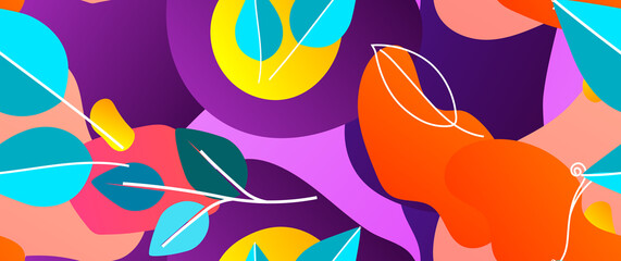 Obraz premium Bold Pattern Tropical Leaf Jungle Modern Motif