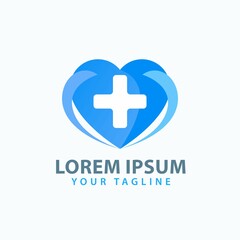 Obraz premium Blue House Medical Logo Template Vector Design