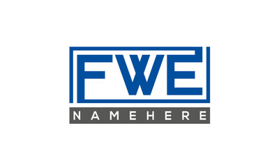 FWE Letters Logo With Rectangle Logo Vector