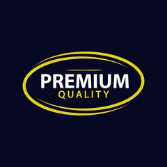 Yellow Ouval Sharp Line Premium Emblem Vector Design With Dark Blue Background