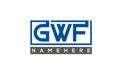 GWF Letters Logo With Rectangle Logo Vector