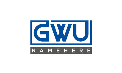 GWU Letters Logo With Rectangle Logo Vector