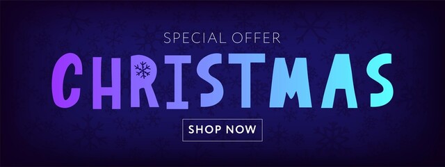 Banner Merry Christmas Holiday New Year Letter font Vector illustration