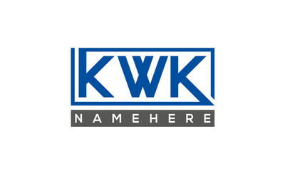 KWK Letters Logo With Rectangle Logo Vector