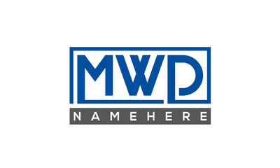 MWD Letters Logo With Rectangle Logo Vector