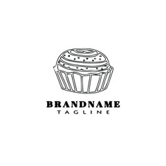 cupcake logo icon design template black isolated vector illustration