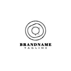 donuts logo icon cartoon design template vector black