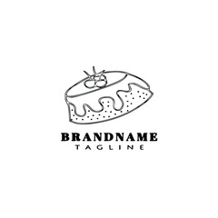 pudding logo cartoon icon template black vector illustration