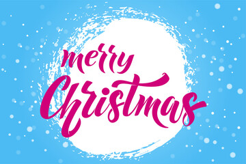 Merry Christmas and Happy New Year hand lettering calligraphy. Vector holiday illustration element. Typographic element for congratulations.