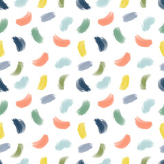 Seamless pattern with colorful acrylic strokes for wrapping paper, textile, fabric, prints. 