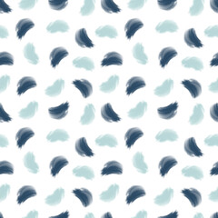 Seamless pattern with acrylic strokes in blue colors. Pattern for textile, fabric, decor, backdrops, wrapping paper. 