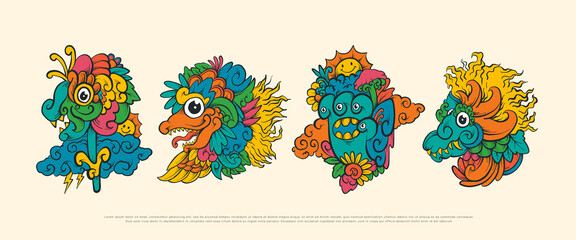 colorful doodle illustration vector designcolorful doodle illustration vector design