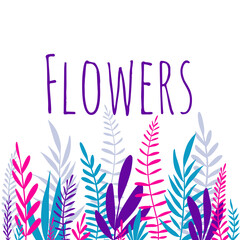 template text flowers composition print inscription bright