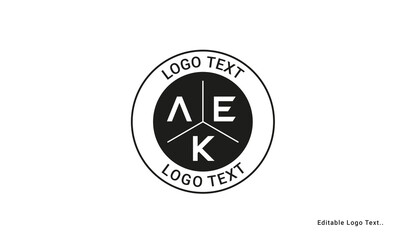 Vintage Retro AEK Letters Logo Vector Stamp	