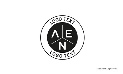 Vintage Retro AEN Letters Logo Vector Stamp	
