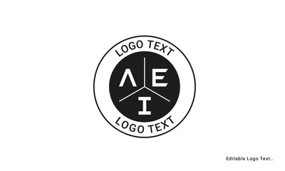 Vintage Retro AEI Letters Logo Vector Stamp 