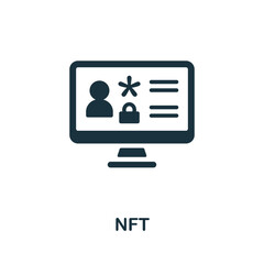 Nft icon. Monochrome sign from social media marketing collection. Creative Nft icon illustration for web design, infographics and more