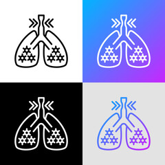 Dyspnea thin line icon. Modern vector illustration of shortness breathing in lungs.