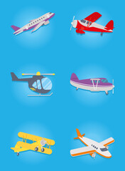 airplanes icon set
