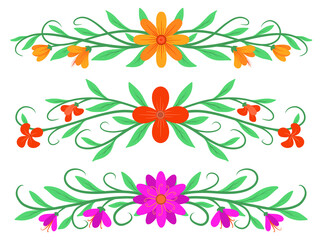 Fototapeta na wymiar Flower Ornamental Decoration for wedding card design